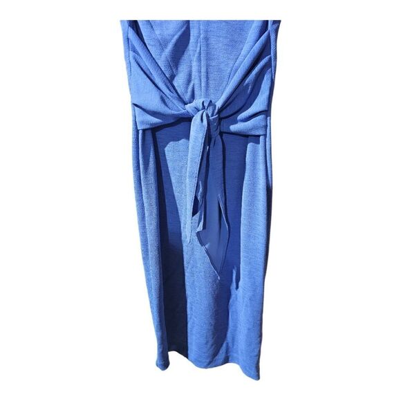 ADRIANNA PAPELL Rio Knit Tie Sheath Dress Lake Blue - Size 4 - Picture 5 of 11